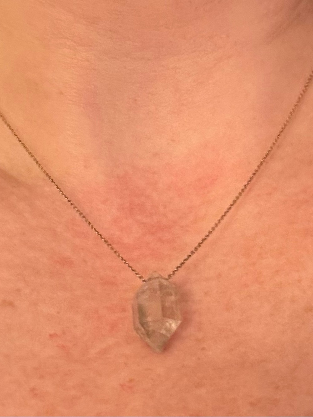 Solid 14k gold tibetan quartz pendant